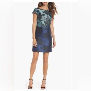 Navy jacquard dress